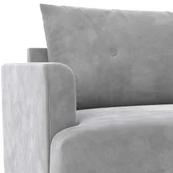 Samt-Wohnzimmercouch in Hellgrau - Belpasso