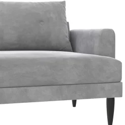 Samt-Wohnzimmercouch in Hellgrau - Belpasso