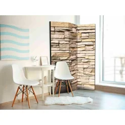 Sandstein Mauer Motiv Paravent 135x172cm - Ribadon