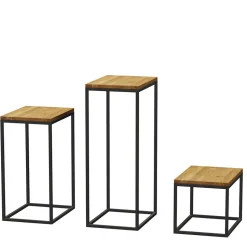 3-Satz Beistelltisch aus Wildeiche - Deliana (dreiteilig)