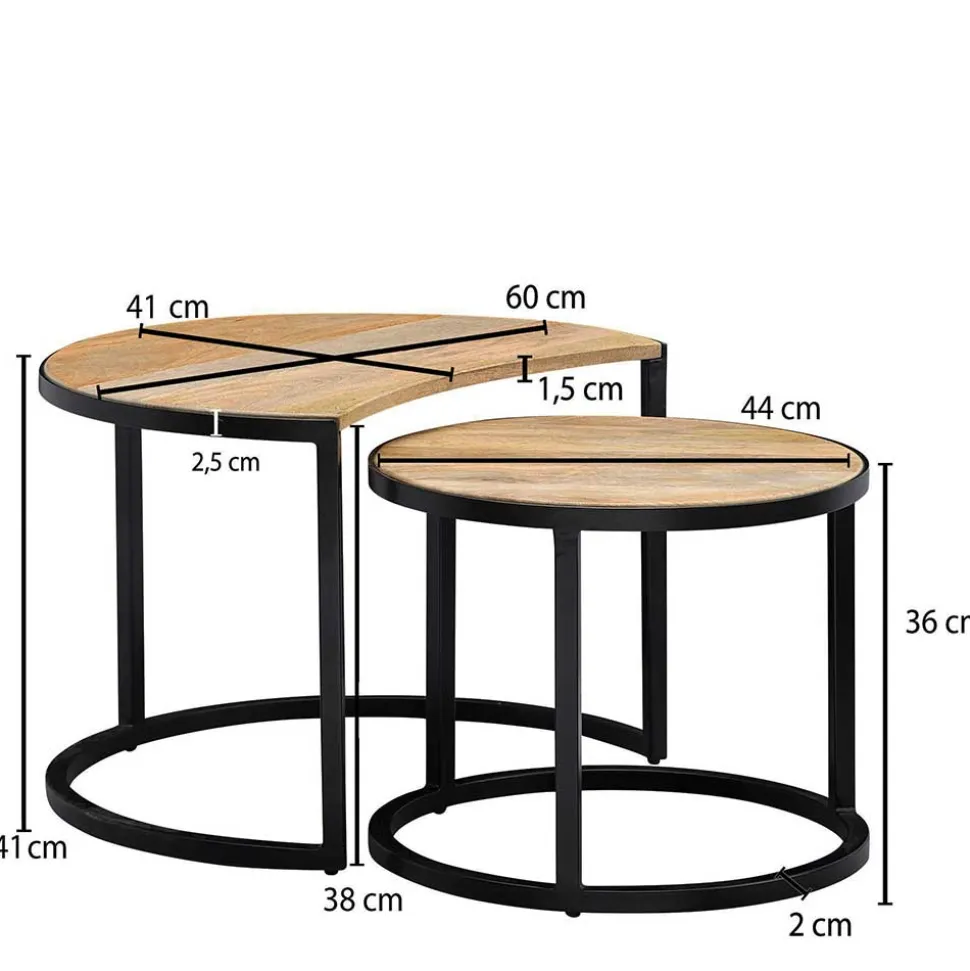 2-Satz Couchtisch in Mango - Acapella (zweiteilig)