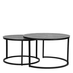 2-Satz-Tisch in Grau & Schwarz - Jacy (zweiteilig)