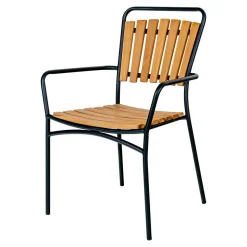 Scandi Chic Gartenstühle aus Teak Holz - Farmer (4er Set)