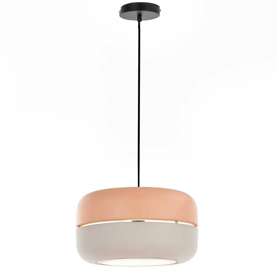 Scandi Chic Hängelampe in Rosa & Grau - Longos