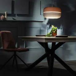 Scandi Chic Hängelampe in Rosa & Grau - Longos