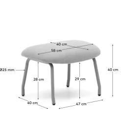Scandi Chic Hocker in Beige und Weiß - Bondo