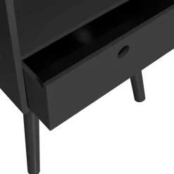 Scandi Chic Nachtkommode in Schwarz - Lemerzi