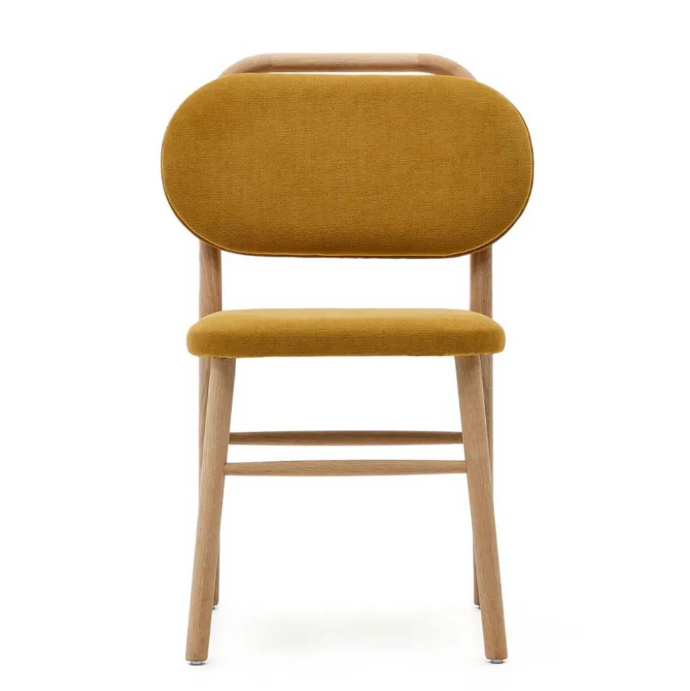 Scandi Chic Stühle in Gelb Chenille - Quinn (2er Set)