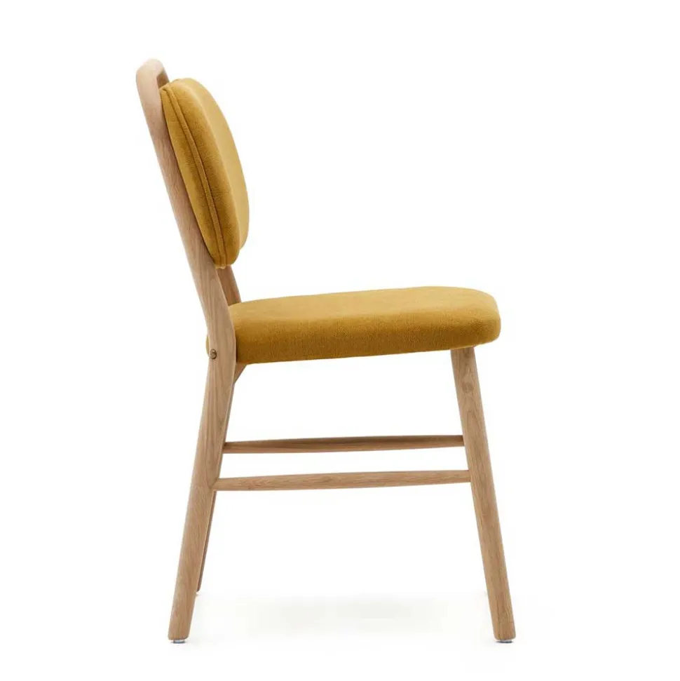 Scandi Chic Stühle in Gelb Chenille - Quinn (2er Set)