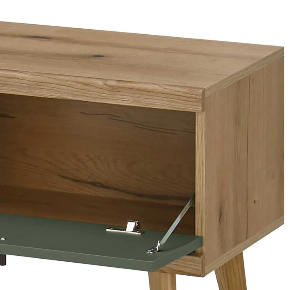 Scandi Chic Wohnwand in Graugrün - Oliva (dreiteilig)