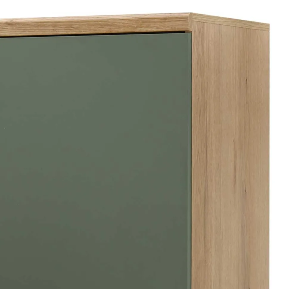 Scandi Chic Wohnwand in Graugrün - Oliva (dreiteilig)