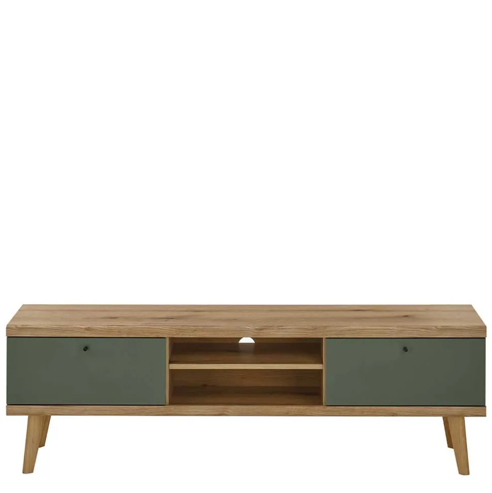 Scandi Chic Wohnwand in Graugrün - Oliva (dreiteilig)