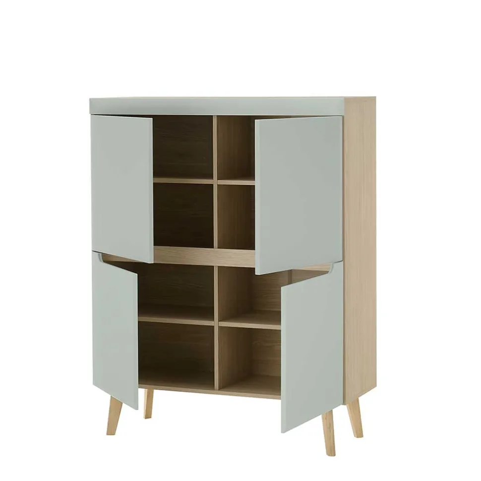 Scandi Chic Wohnzimmermöbel Wohnwand - Armina (vierteilig)