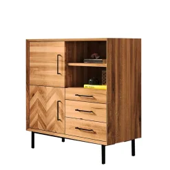 Scandi Design Kommode aus Naturholz Wildeiche - Kerfa