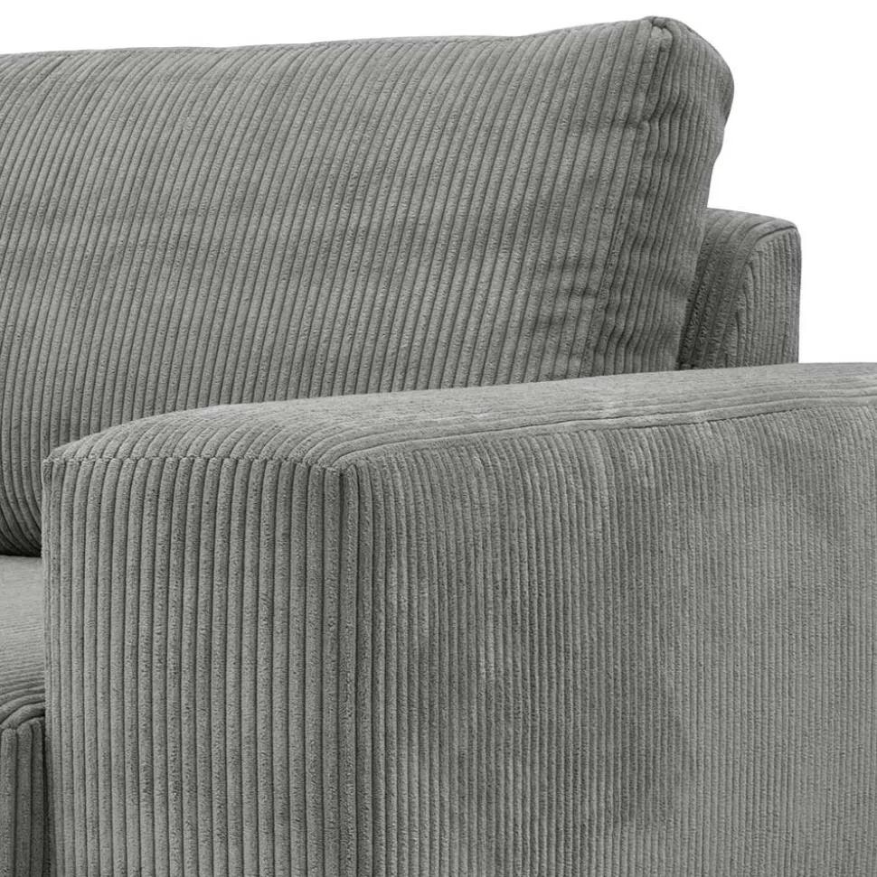 Scandi Ecksofa in Anthrazit mit Buche - Lidio