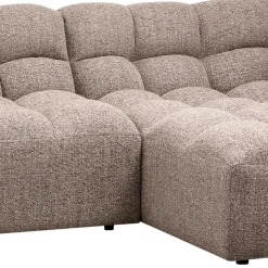 Scandi Ecksofa in Hellbraun meliert - Niklai