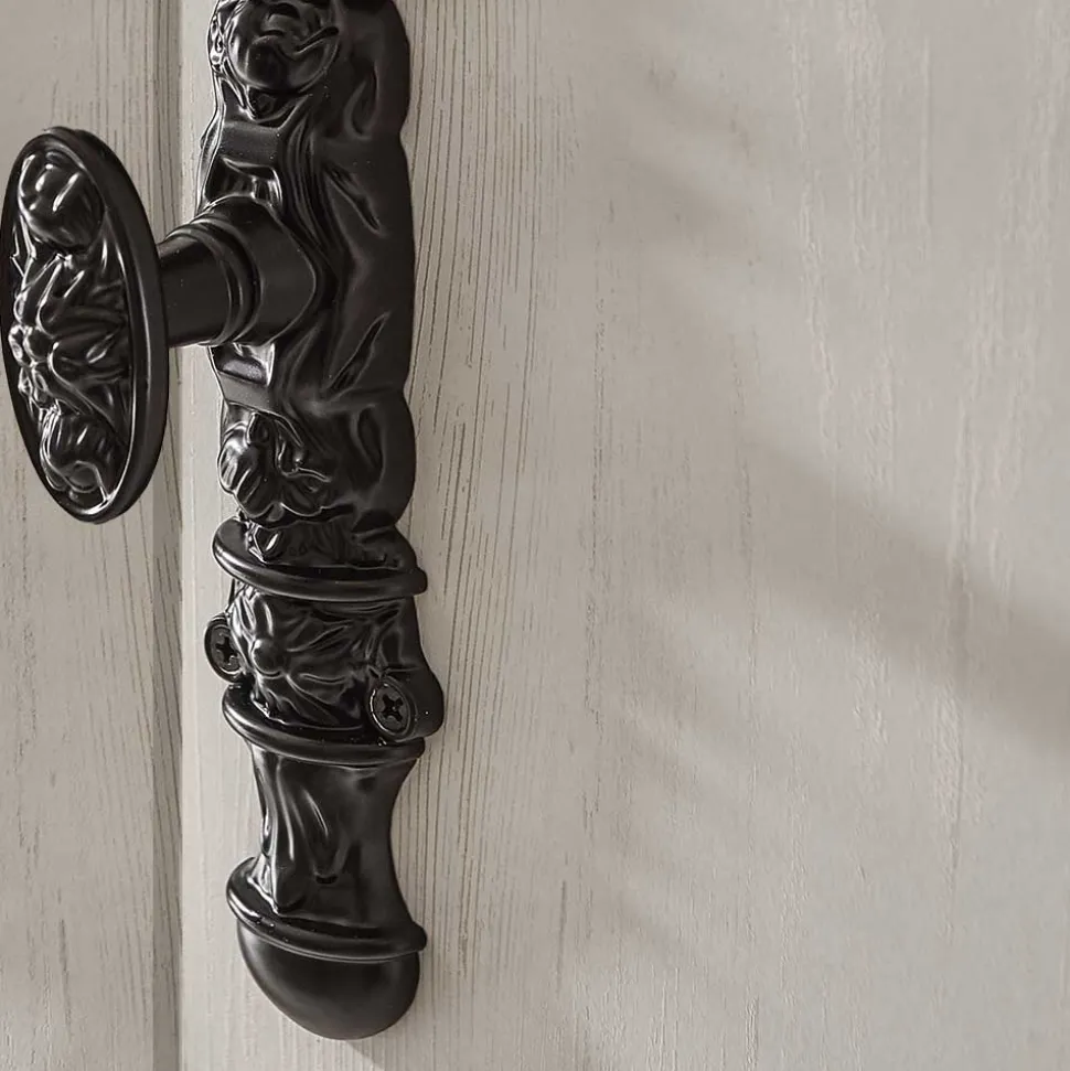 Scandi Landhaus Highboard in Weiß Pinie Shabby Nedita 140 cm breit