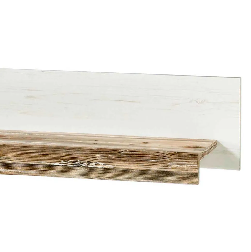 Scandi Landhaus Wohnzimmermöbel Set Nedita in Weiß (vierteilig)