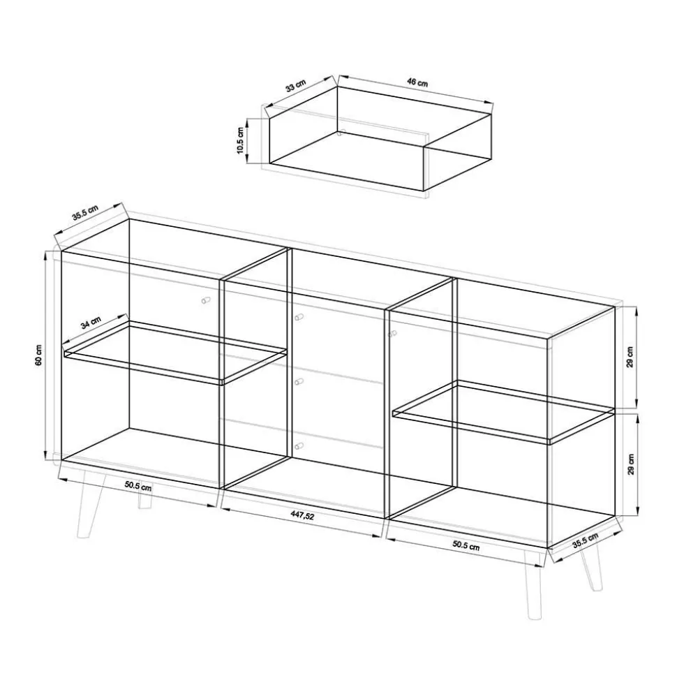 Scandi Möbel Set für Wohnzimmer - Cablos (fünfteilig)