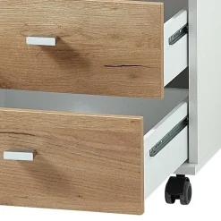 Scandi Schreibtisch Kombi in Weiß - Ziharo (zweiteilig)