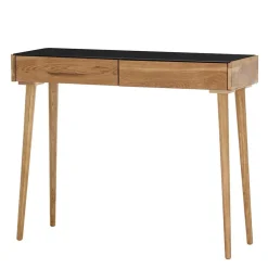 Scandi Schreibtisch mit Schwarzglas Platte - Floyda