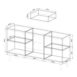 Scandi Wohnzimmer Einrichtung Set - Cablos I (sechsteilig)