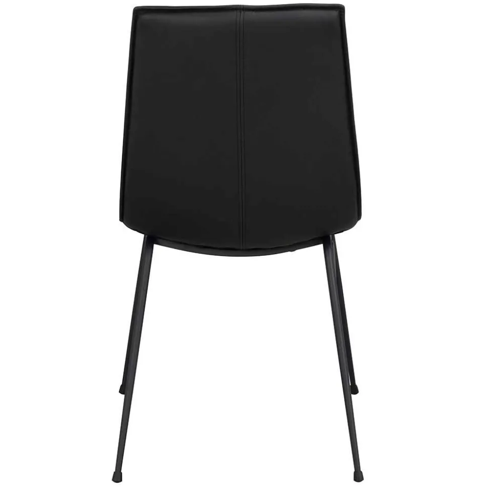 Schalenstuhl in Schwarz - echtes Leder - Freedoms (2er Set)