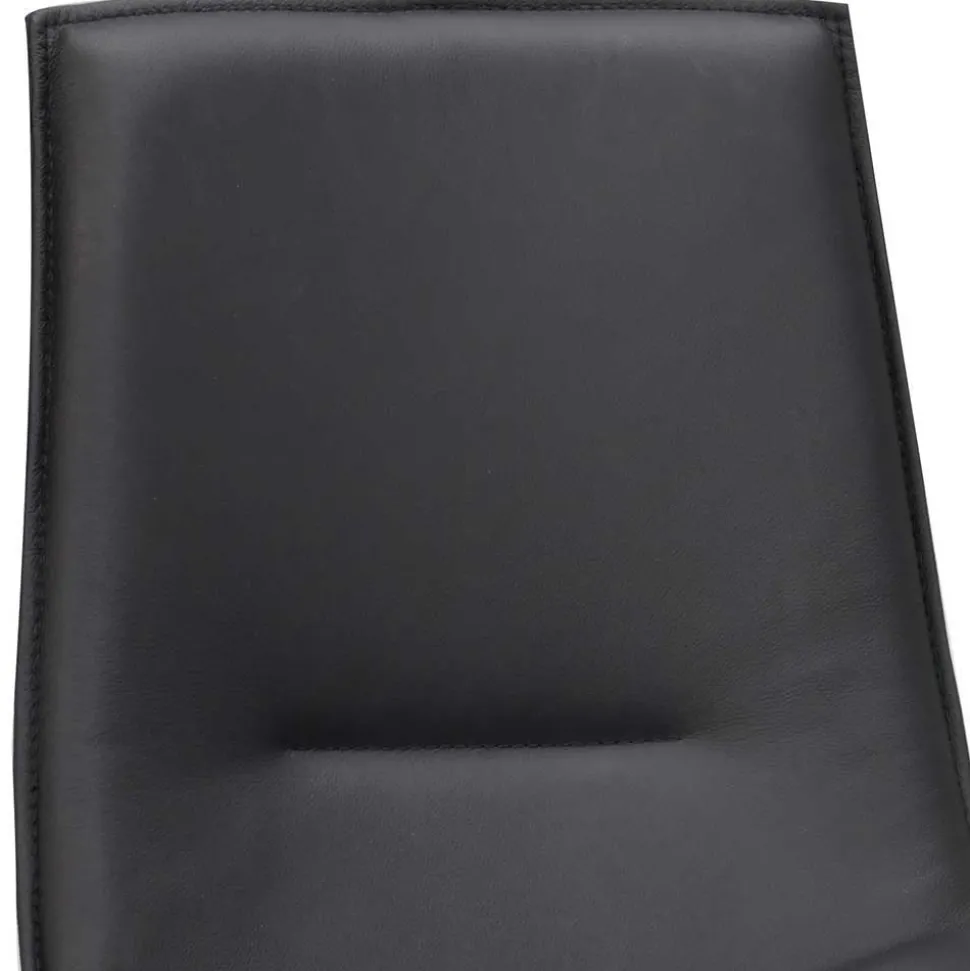 Schalenstuhl in Schwarz - echtes Leder - Freedoms (2er Set)