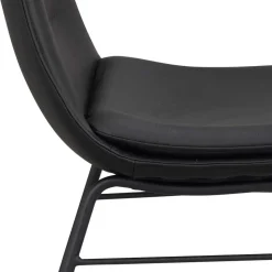 Schalenstuhl in Schwarz - echtes Leder - Freedoms (2er Set)