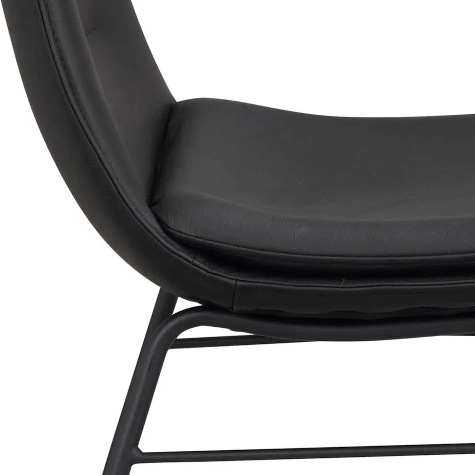 Schalenstuhl in Schwarz - echtes Leder - Freedoms (2er Set)