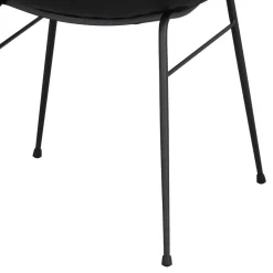 Schalenstuhl in Schwarz - echtes Leder - Freedoms (2er Set)