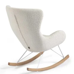 Schaukelsessel in Weiß Lammfell Optik - Lysandro