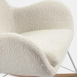 Schaukelsessel in Weiß Lammfell Optik - Lysandro