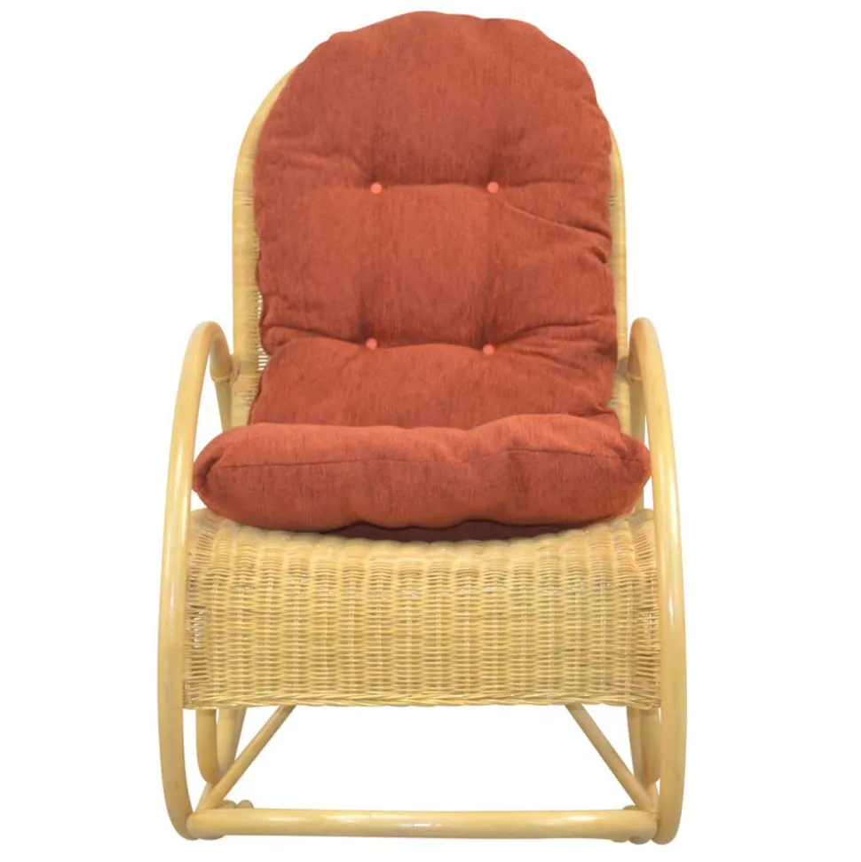 Schaukelstuhl aus Rattan Geflecht in Natur - Abekasa