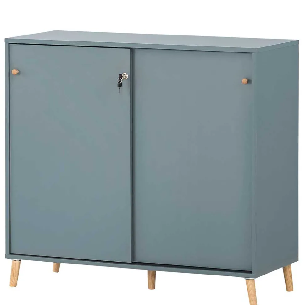 Schiebetüren Büroschrank in Petrol - Baiamare