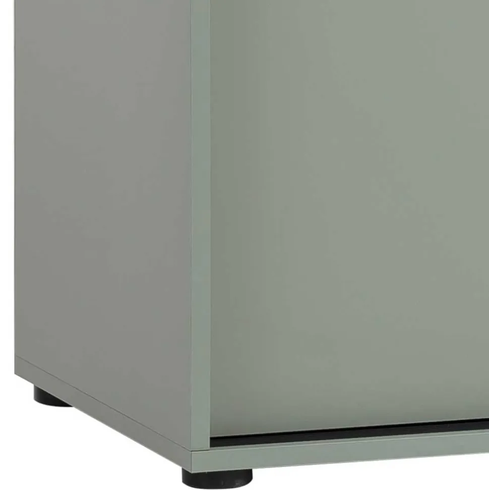 Schiebetüren-Aktenschrank in Graugrün - Espresso