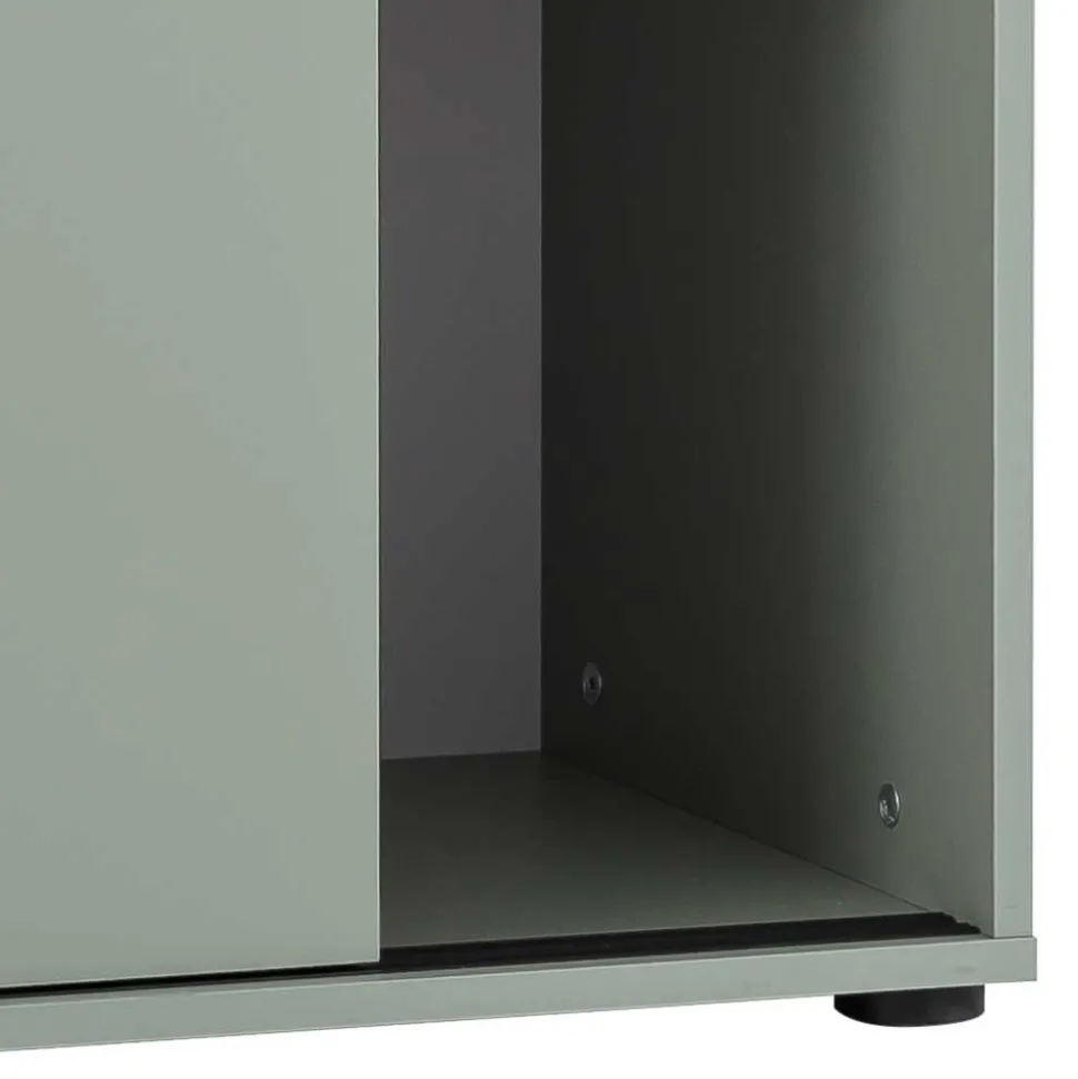 Schiebetüren-Aktenschrank in Graugrün - Espresso