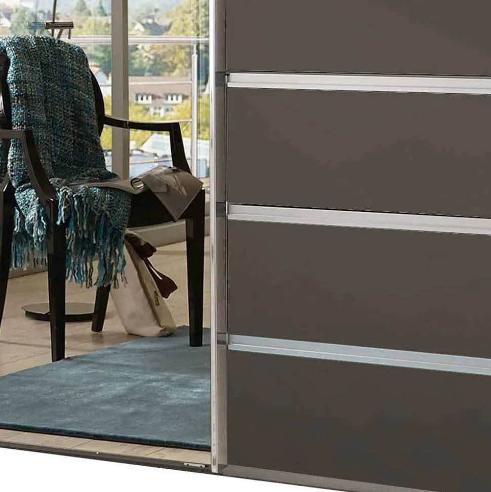 Schiebetürenschrank in Braun mit Parsol Spiegeln - Moon
