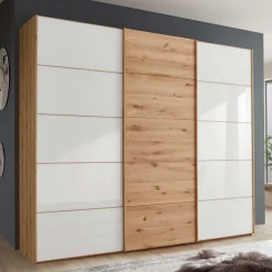 Schiebetürschrank in Weiß Glas - Crucav