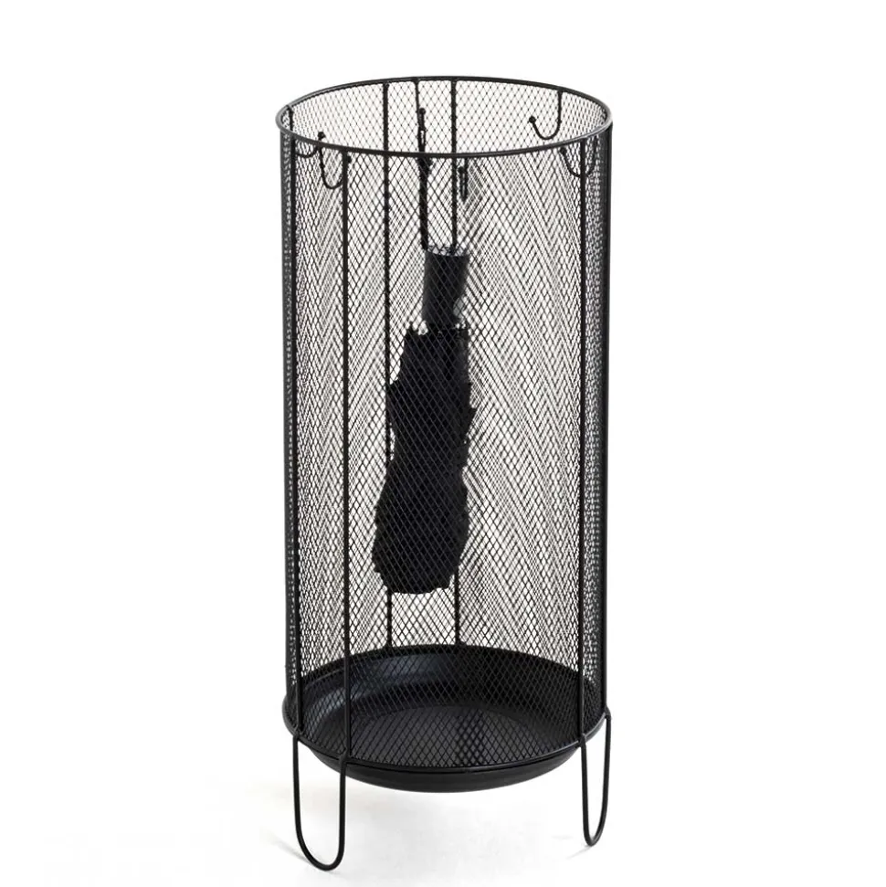 Schirmständer aus Metall in Schwarz - Nurez