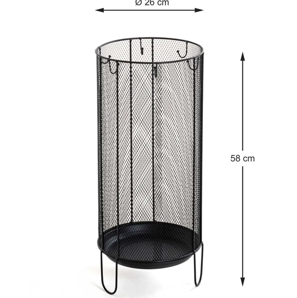 Schirmständer aus Metall in Schwarz - Nurez