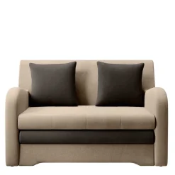Schlafcouch in Beige und Dunkelbraun - Calming