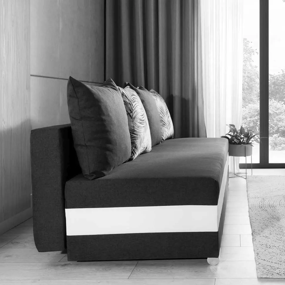 Schlafcouch in Grau mit Weiß - Almente