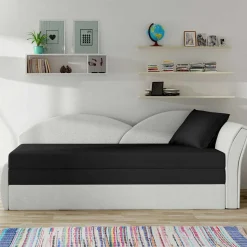 Schlaffunktion Recamiere in Offwhite und Schwarz - Asbrov