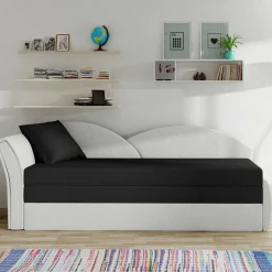 Schlaffunktion Recamiere in Offwhite und Schwarz - Asbrov