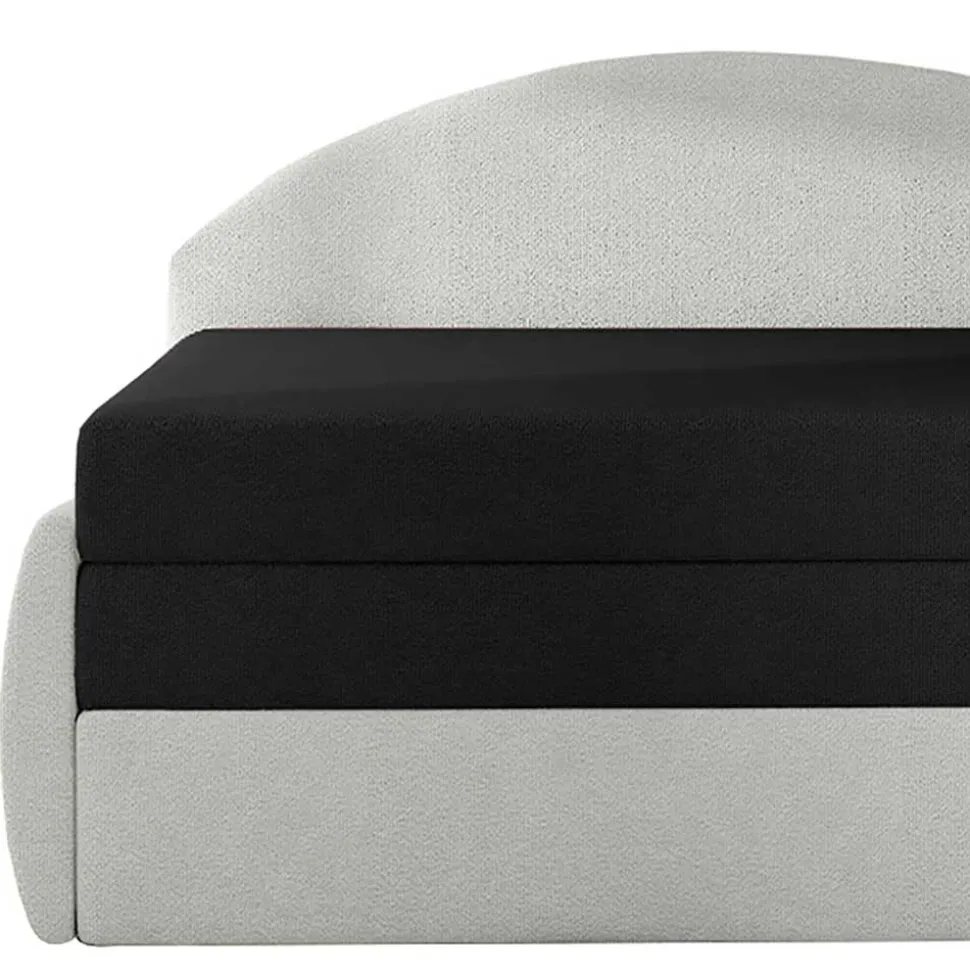 Schlaffunktion Recamiere in Offwhite und Schwarz - Asbrov