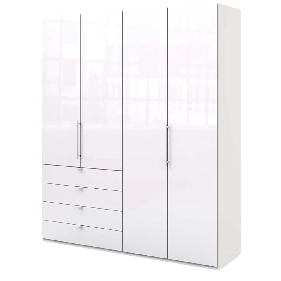 Schlafraum Kleiderschrank in Weiß Glas Front - Dolienca