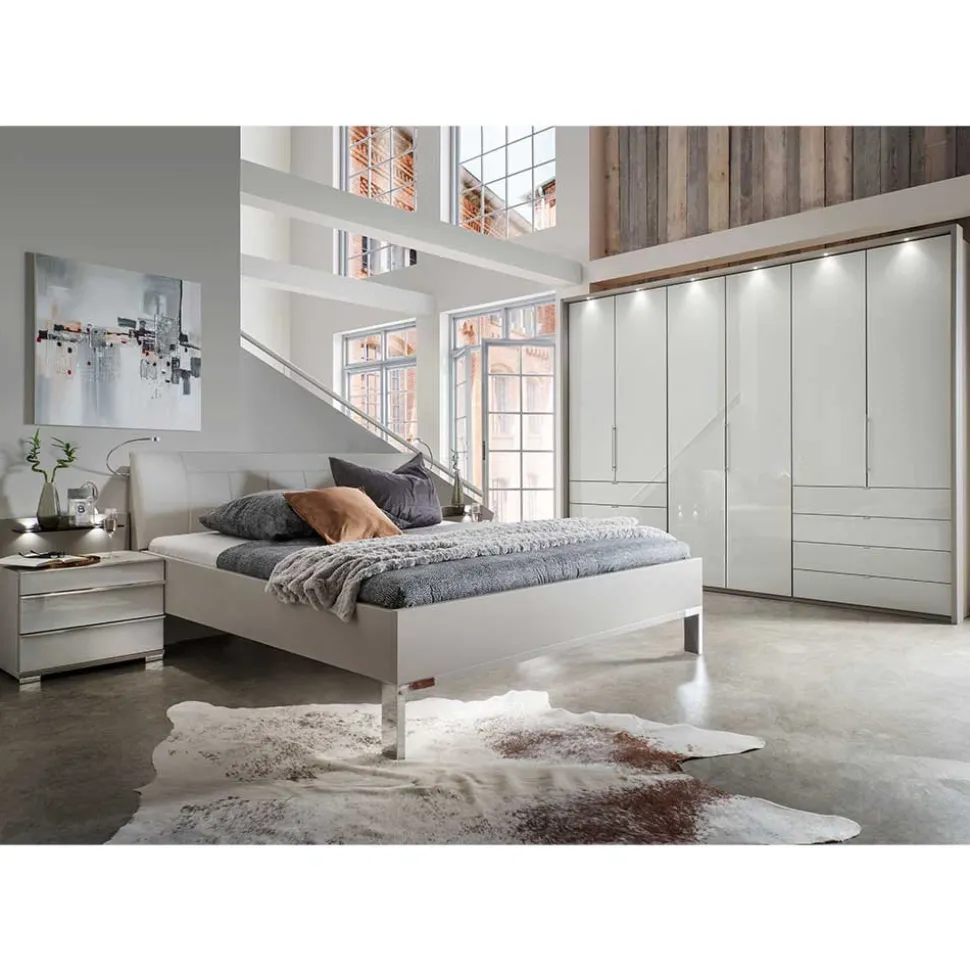 Schlafraum Set in Weiß & Grau - Tumiva (vierteilig)