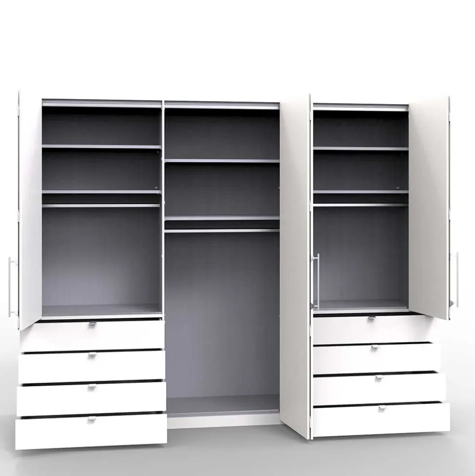 Schlafraum Set in Weiß & Grau - Tumiva (vierteilig)