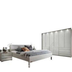 Schlafraum Set in Weiß & Grau - Tumiva (vierteilig)